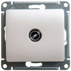 GLOSSA Розетка телевизионная TV проходная 4DB перламутр в рамку