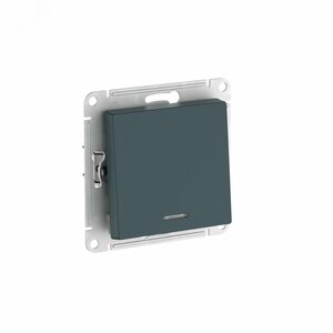 ATLASDESIGN 1-клавишный ВЫКЛЮЧАТЕЛЬ с подсветкой ,сх.1а, 10АХ,мех., быстрозажимные клеммы, ИЗУМРУД