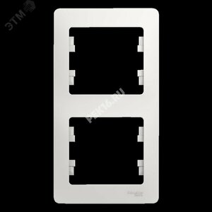 GLOSSA Рамка 2 поста вертикальная белая