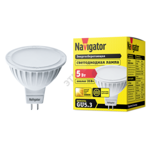 Лампа светодиодная LED 5вт 230в GU5.3 тепло-белая