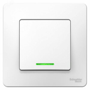 BLANCA скрытой установки одноклавишный выключатель (cх.1) с подсветкой, 6A, 250B, белый