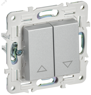 SKANDY Выключатель жалюзи 10А SK-V12S серебряный IEK