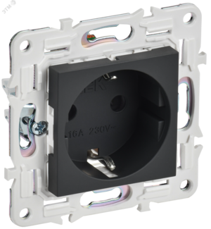 SKANDY Розетка с заземлением с защитными шторками 16А SK-R04G графит IEK