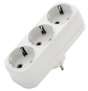 Тройник на 3 гнезда с заземлением 16А