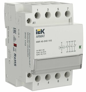 ARMAT Контактор модульный KMR 40А 230В AC 3НО 1 НЗ IEK