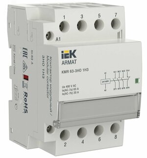 ARMAT Контактор модульный KMR 63А 24В AC/DC 3НО 1НЗ IEK