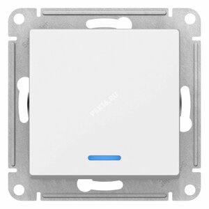 Выключатель одноклавишный ATLASDESIGN с подсветкой схема 1а 10АХ механизм белый