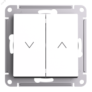 ATLASDESIGN 2-клавишный ВЫКЛЮЧАТЕЛЬ ЖАЛЮЗИ, 10А, мех., БЕЛЫЙ