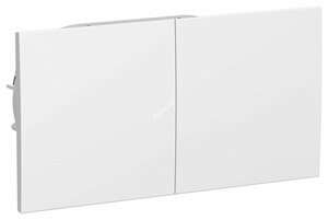 Розетка ATLASDESIGN двойная с заземлением со шторками сдвижная крышка 16А в сборе белый