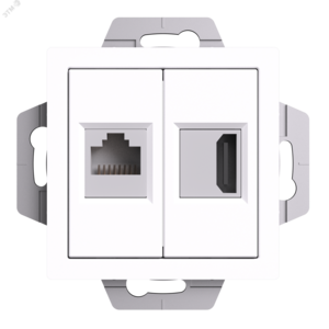 ATLASDESIGN РОЗЕТКА двойная HDMI+RJ45, кат.5Е, механизм, БЕЛЫЙ