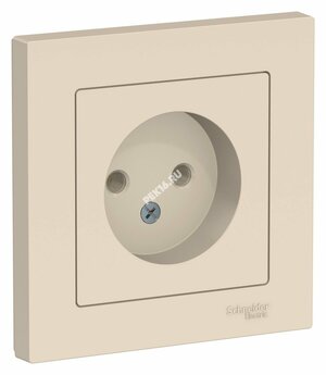 Розетка ATLASDESIGN без заземления 16А в сборе бежевый