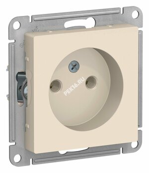 Розетка ATLASDESIGN без заземления 16А механизм бежевый