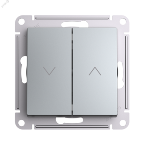 ATLASDESIGN 2-клавишный ВЫКЛЮЧАТЕЛЬ ЖАЛЮЗИ, 10А, мех., АЛЮМИНИЙ