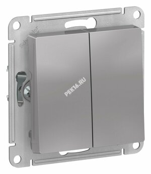Переключатель двухклавишный ATLASDESIGN схема 6 10АХ механизм алюминий