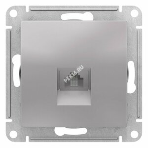 Розетка ATLASDESIGN телефонная RJ11 механизм алюминий