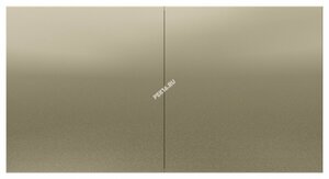 Розетка ATLASDESIGN двойная с заземлением со шторками сдвижная крышка 16А в сборе шампань