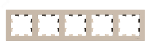ATLASDESIGN рамка пятипостовая, универсальная, ПЕСОЧНЫЙ