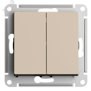 ATLASDESIGN 2-клавишный ВЫКЛЮЧАТЕЛЬ с самовозвратом, сх.2, 10А, механизм, ПЕСОЧНЫЙ