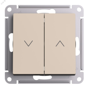 ATLASDESIGN 2-клавишный ВЫКЛЮЧАТЕЛЬ ЖАЛЮЗИ, 10А, мех., ПЕСОЧНЫЙ