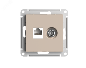 ATLASDESIGN РОЗЕТКА двойная ТВ + компьютерная RJ45, кат. 5Е, ПЕСОЧНЫЙ