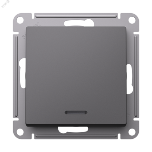 ATLASDESIGN 1-клавишный ВЫКЛЮЧАТЕЛЬ с подсветкой, сх.1а, 10АХ, механизм, БАЗАЛЬТ