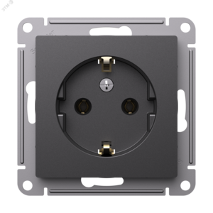 ATLASDESIGN РОЗЕТКА с заземлением, 16А, механизм, БАЗАЛЬТ
