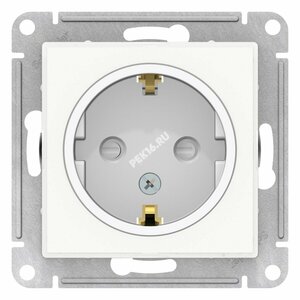 Розетка ATLASDESIGN Art с заземлением со шторками 16А механизм прозрачный с возможностью установки  персонального изображения