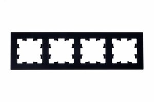 ATLASDESIGN NATURE 4-постовая РАМКА, НАТУРАЛЬНОЕ СТЕКЛО, ЧЕРНЫЙ