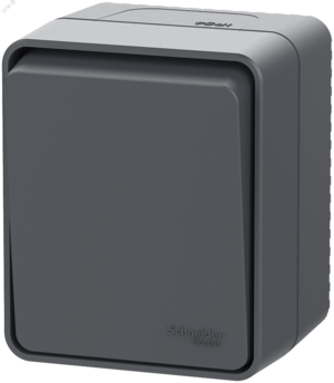 AtlasDesign PROFI IP54 О/У 1-клавишный кнопочный ВЫКЛЮЧАТЕЛЬ 10 АХ, АНТРАЦИТ