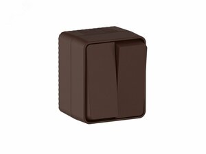 AtlasDesign PROFI IP54 О/У 2-клавишный ВЫКЛЮЧАТЕЛЬ 10 АХ, КОРИЧНЕВЫЙ