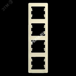 GLOSSA Рамка 4 поста вертикальная бежевая