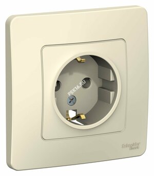 BLANCA скрытой установки розетка с заземлением без шторок, 16А, 250В, молочный