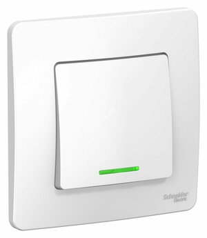 BLANCA скрытой установки одноклавишный выключатель (cх.1) с подсветкой, 10A, 250B, белый