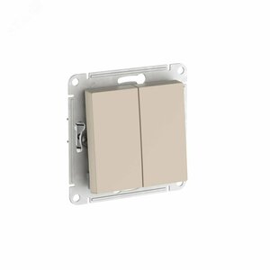 ATLASDESIGN 2-клавишный ВЫКЛЮЧАТЕЛЬ, сх.5, 10АХ, быстрозажимные клеммы, ПЕСОЧНЫЙ