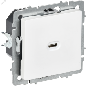 BRITE Розетка USB C 65Вт высокоскоростная зарядка РЮ12-1-БрАБ арктический белый IEK