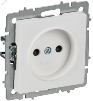 BRITE Розетка 1-местная без заземления с защитными шторками 10А РСш10-2-БрАБ арктический белый IEK