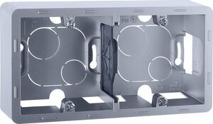 Коробка для накладного монтажа 2-местная алюминий INSPIRIA