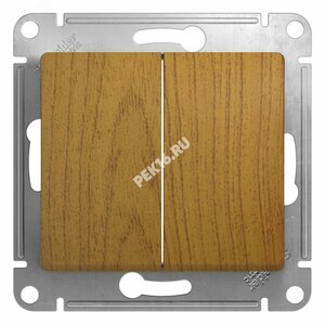GLOSSA Выключатель двухклавишный в рамку дуб схема 5