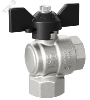 Кран шаровой латунный угловой Ду 20 Ру 40 ВР/ВР бабочка