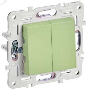 SKANDY Выключатель 2-клавишный проходной 10А SK-V05G мятный IEK