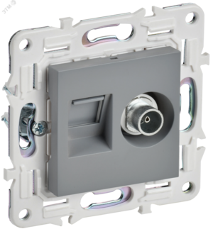 SKANDY Розетка двойная TV+RJ45 кат.5E SK-A14Gr серый IEK