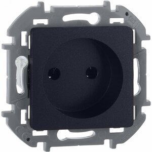 Розетка 1-местная без заземления без защитных шторок 16А антрацит INSPIRIA