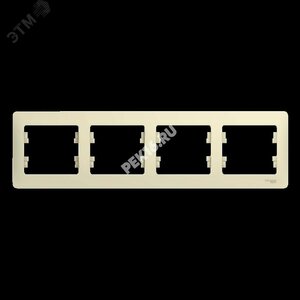 GLOSSA Рамка горизонтальная 4 поста бежевая