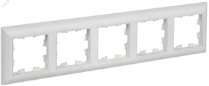 BRITE Рамка 5-местная РУ-5-БрАБ арктический белый/белый IEK