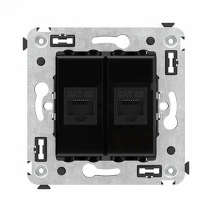 Avanti Компьютерная розетка RJ-45 без шторки в    стену, кат.5е двойная Черный квадрат