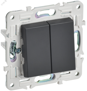 SKANDY Выключатель 2-клавишный проходной 10А SK-V05T титан IEK