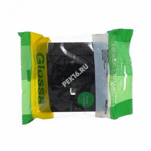 GLOSSA Розетка с заземлением со шторками с крышкой алюминий в сборе IP44