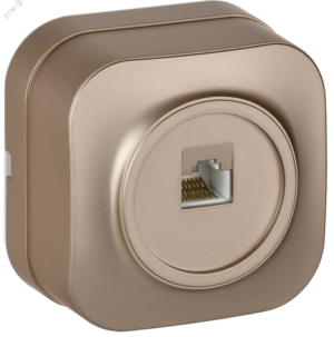 GLORY Розетка для открытой установки компьютерная RJ45 кат.5E РК10-ХШм шампань матовый IEK