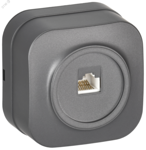 GLORY Розетка для открытой установки компьютерная RJ45 кат.5E РК10-ХСм сталь матовый IEK