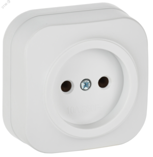 GLORY Розетка 1-местная для открытой установки без заземления без защитных шторок 10А РС20-2-ХБм белый матовый IEK